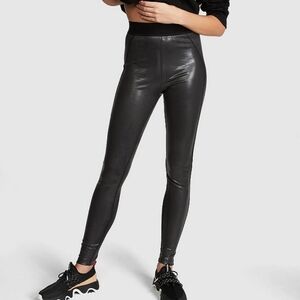 PINK VS Pure Black Shine High Waist Leggings - Medium